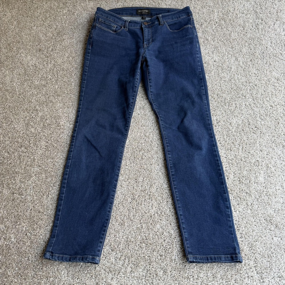 Banana Republic Skinny Fit Jeans Womens 10P Petite Med Wash Blue Stretch Denim